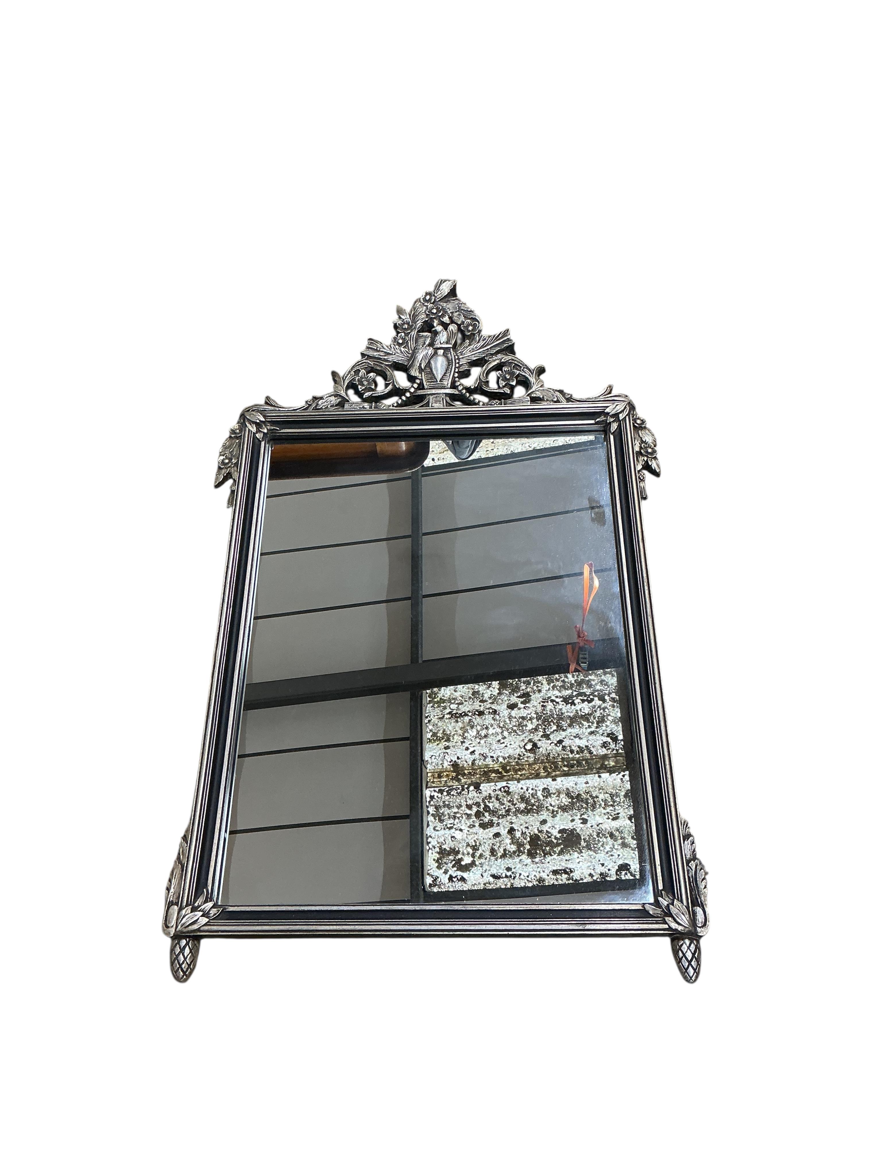 A reproduction Victorian style silvered composition wall mirror, width 76cm, height 120cm